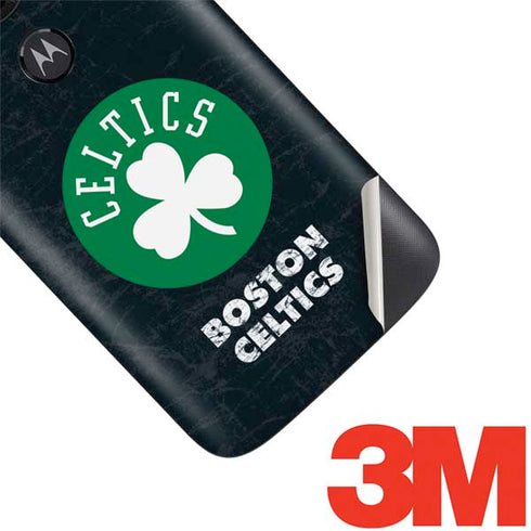 NBA Boston Celtics Black Secondary Logo Moto E5 Play Skin